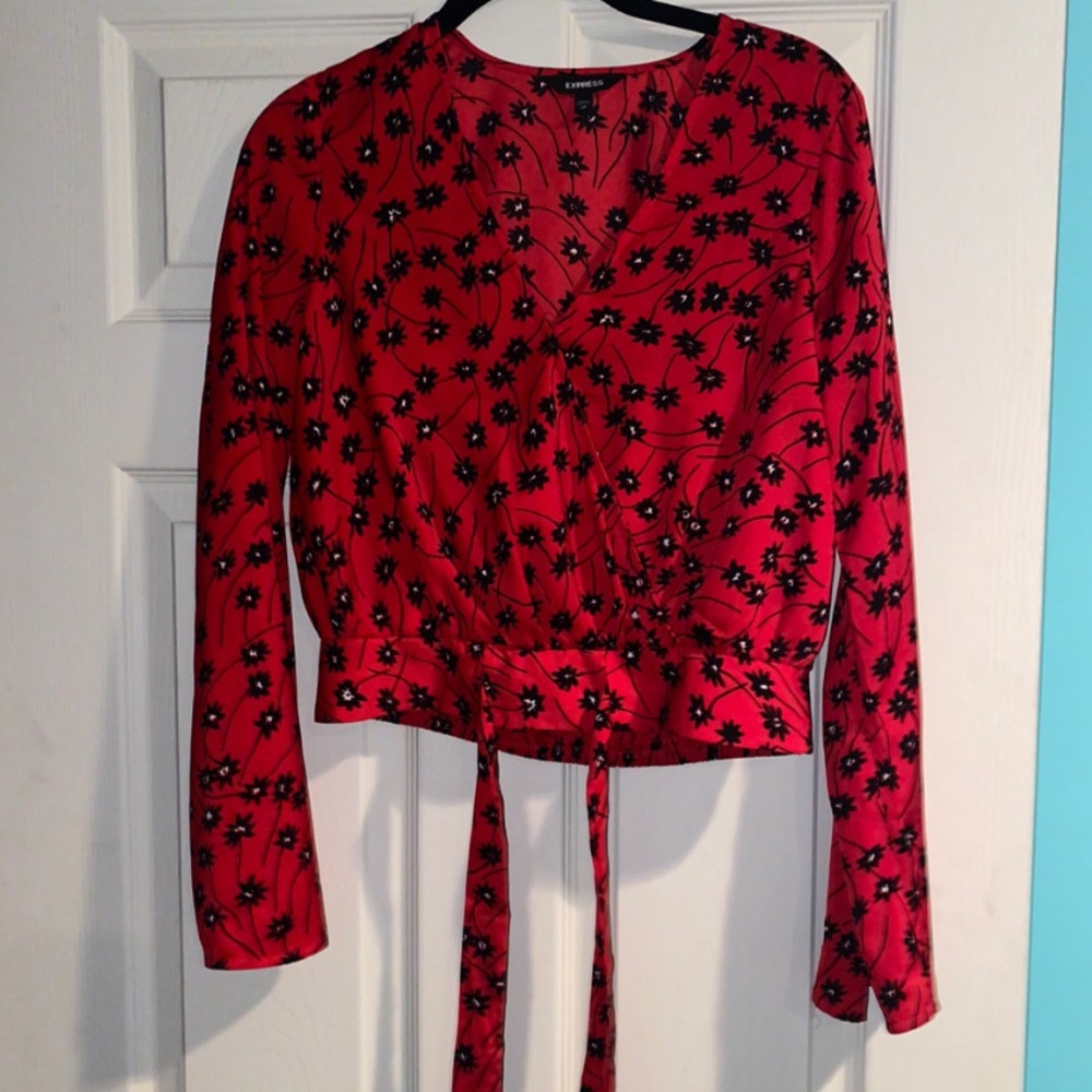 Floral Red Blouse